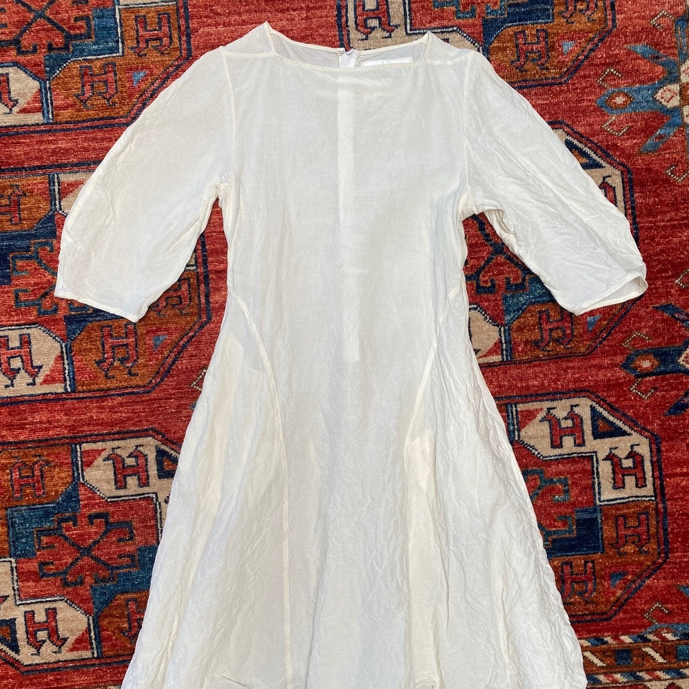 Jil Sander blouson sleeve midi dress size 36